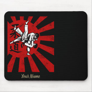 Tapis De Souris Judo Martial Arts with vintage japanese Rising Sun