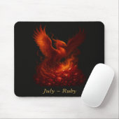 Tapis De Souris Juillet Ruby - Phoenix et Pierre de naissance (Avec souris)