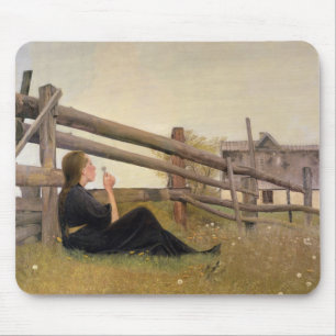 Tapis De Souris Juin. Graines de soufflement de pissenlit de