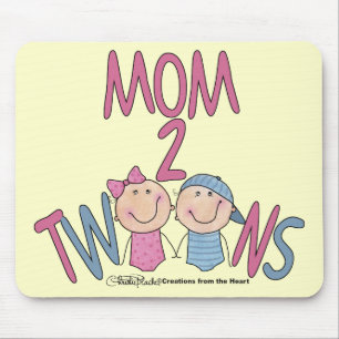 Tapis De Souris Jumelles garçon et fille de la maman 2