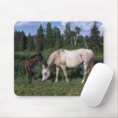 Tapis De Souris Jument et poulain arabes 2 (Avec souris)