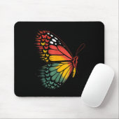 Tapis De Souris Junetdix Celebration Papillon rouge jaune vert (Avec souris)