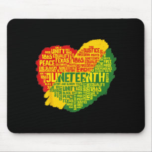 Tapis De Souris Juneteenth cœur histoire noire afro américain