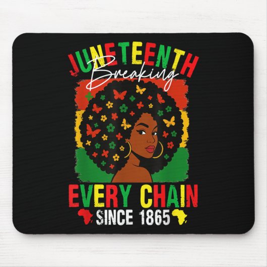 Tapis De Souris Junetten Pride briser chaque chaîne Black Afro G (Devant)