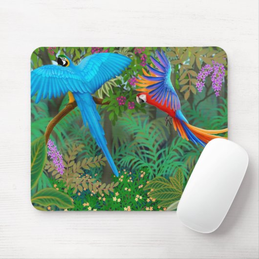 Tapis De Souris Jungle Mousepad d'ara (Avec souris)