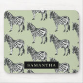 Tapis De Souris Jungle Zebra Wild Motif & Nom personnalisé (Devant)