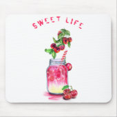 Tapis De Souris Jus de cerise Cool Boire Fruits Souris Pad (Devant)