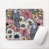 Tapis De Souris Jus gris et fleurs (Avec souris)