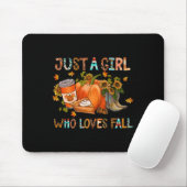 Tapis De Souris Just A Girl Who Loves Fall Pumpkin Cozy Thanksgivi (Avec souris)