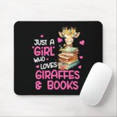 Tapis De Souris Just A Girl Who Loves Giraffes And Books Cute Read (Avec souris)