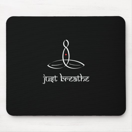 Tapis De Souris Just Breathe - Style sanskrit blanc (Devant)