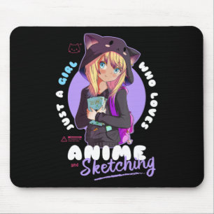 Tapis De Souris Just Girl Love Anime Sketching Ramen Manga Otaku