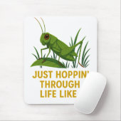 Tapis De Souris "Just Hoppin’ Funny Grasshopper Art" (Avec souris)