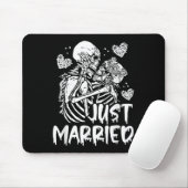 Tapis De Souris Just Married Halloween Skeleton Bride And Groom We (Avec souris)