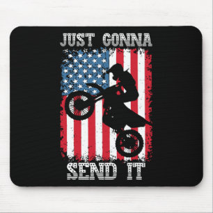Tapis De Souris Juste Allons L'Envoyer Patriote Motocross Dirt Bik