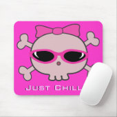 Tapis De Souris Juste crâne rose de bande dessinée de Chillin avec (Avec souris)