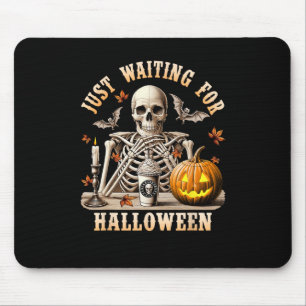 Tapis De Souris Juste En Attente Du Café Squelette Halloween Éffra