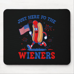 Tapis De Souris Juste ici pour les saucisses drôles Hot Dog 4 juil