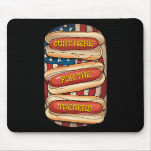 Tapis De Souris Juste ici pour les Wieners Juillet 4 Hot Dog Patri