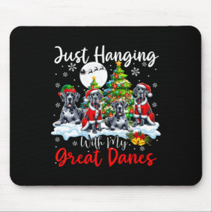 Tapis De Souris Juste Pénétrer Avec Mes Grands Danois Noël Trois P