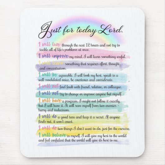 Tapis De Souris Juste pour aujourd'hui, Seigneur (Devant)