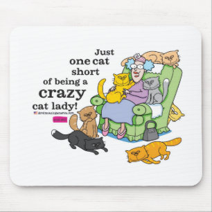Tapis De Souris Juste un chat court d'être Madame folle de chat