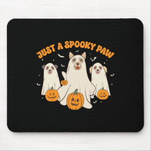 Tapis De Souris Juste Un Éffrayant Paw Cute Chiens Fantômes Drôle