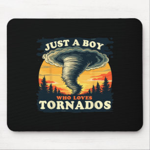 Tapis De Souris Juste Un Garçon Qui Aime Tornados Météorologie Tem