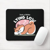 Tapis De Souris Juste un Shiba allongé bas : mignonne conception S (Avec souris)
