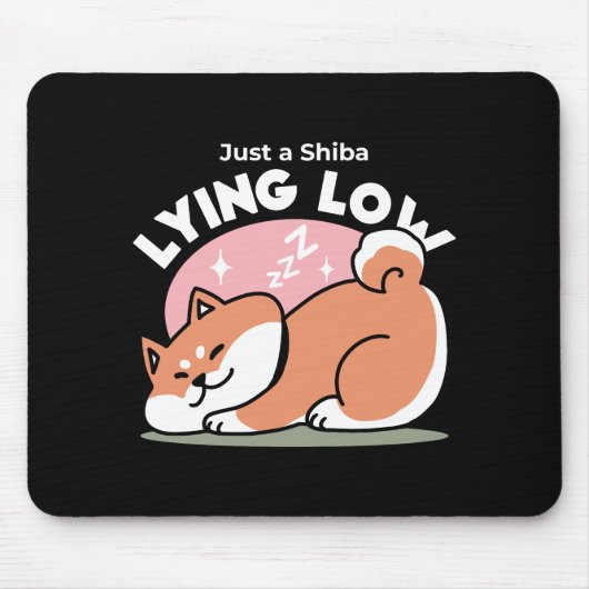 Tapis De Souris Juste un Shiba allongé bas : mignonne conception S (Devant)