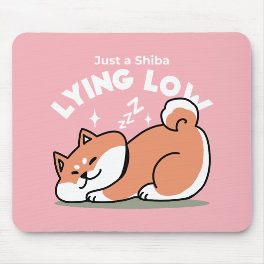 Tapis De Souris Juste un Shiba allongé bas : mignonne conception S (Devant)