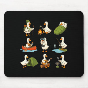 Tapis De Souris Juste une chemise de camp d'oie oie idiote camping
