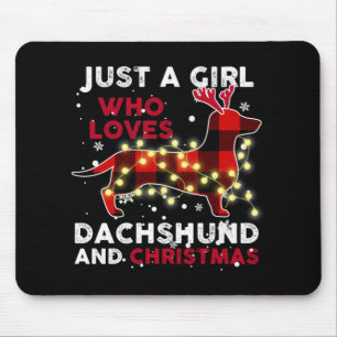 Tapis De Souris Juste Une Fille Qui Aime Dachshund Et Noël