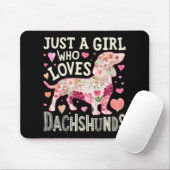 Tapis De Souris Juste Une Fille Qui Aime Dachshunds Chien (Avec souris)
