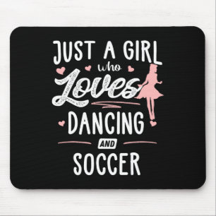 Tapis De Souris Juste une fille qui aime danser et le football Cad