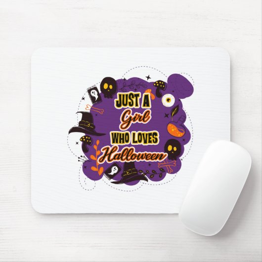 Tapis De Souris Juste une fille qui aime Halloween (Avec souris)
