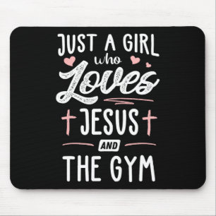 Tapis De Souris Juste Une Fille Qui Aime Jésus Et Les Femmes Cadea