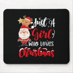 Tapis De Souris Juste Une Fille Qui Aime Le Design Amusant De Noël