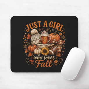 Tapis De Souris Juste Une Fille Qui Aime Le Football D'automne Cit