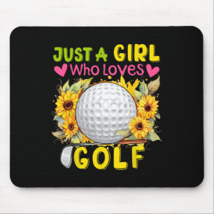 Tapis De Souris Juste une fille qui aime le golf Tournesols Outils