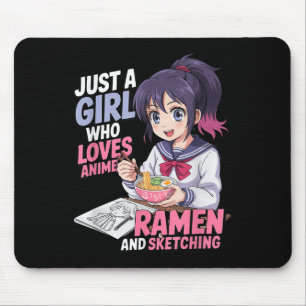 Tapis De Souris Juste Une Fille Qui Aime Le Ramen Anime Et Le Sket