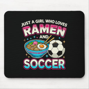 Tapis De Souris Juste Une Fille Qui Aime Le Ramen Et Le Football