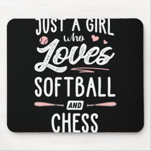 Tapis De Souris juste une fille qui aime le softball et le cadeau