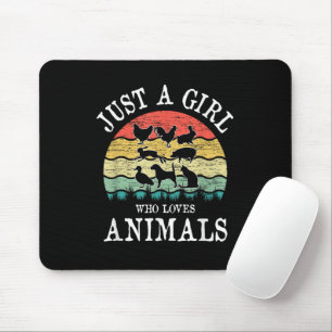 Tapis De Souris Juste Une Fille Qui Aime Les Animaux - Mignon Et T