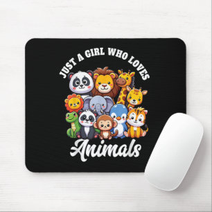Tapis De Souris Juste une fille qui aime les animaux sauvages mign