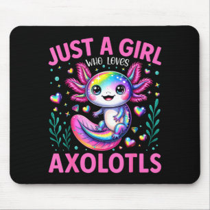 Tapis De Souris Juste une fille qui aime les axolotls kawaii enfan