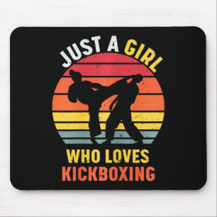 Tapis De Souris Juste une fille qui aime les cadeaux de kickboxing