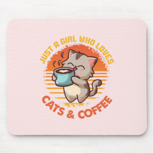 Tapis De Souris Juste une fille qui aime les chats et le café
