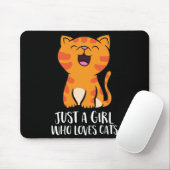 Tapis De Souris Juste une fille qui aime les chats Pullover (Avec souris)