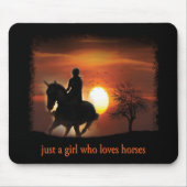 Tapis De Souris juste une fille qui aime les chevaux (Devant)